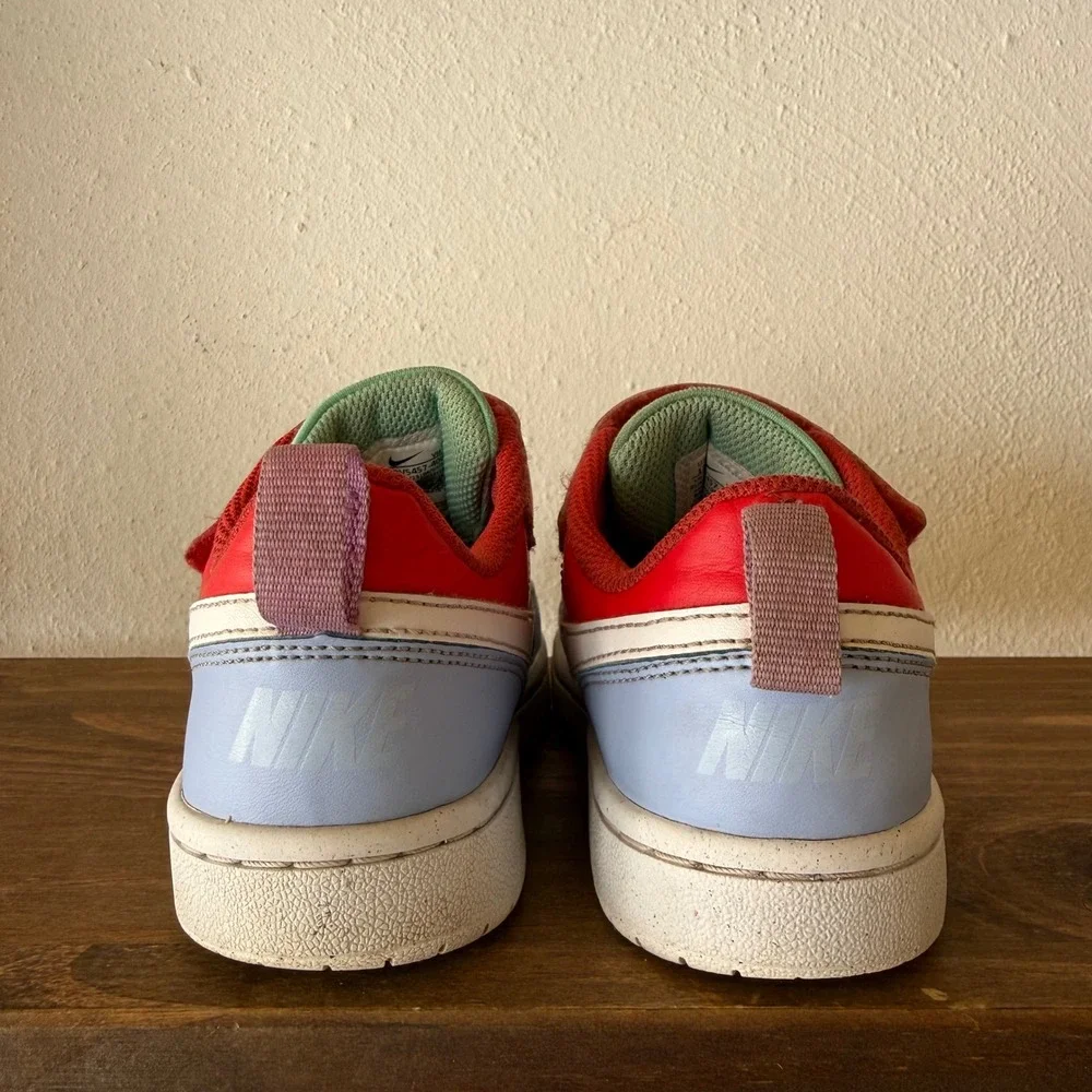 Nike Court Borough Low Recraft Kids Sneakers Red Blue Green DV5457-400 Size 13C